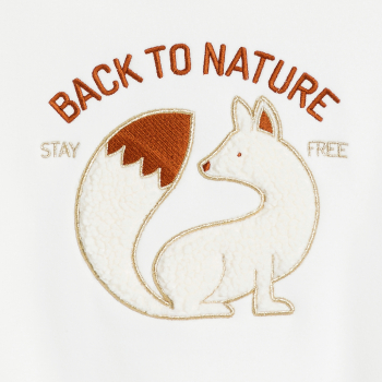 سويت شيرت برسمة سنجاب باللون الأبيض للفتيات